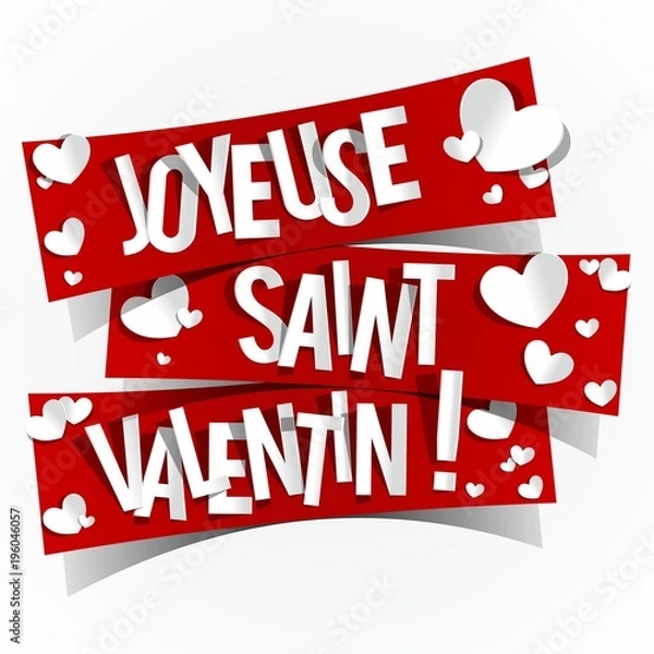 Obraz Happy Valentine's Day Greeting Card vector illustration