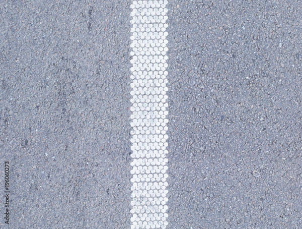 Fototapeta Texture of dry asphalt with white road markings, vertical tile