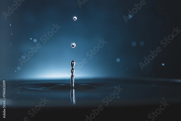 Obraz Water drop with water splashes