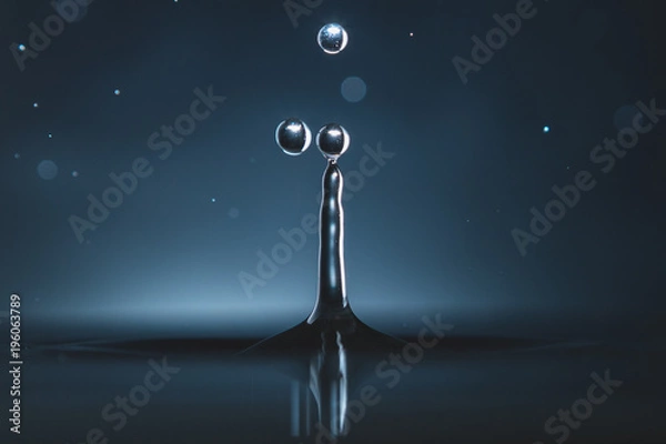 Obraz Water drop with water splashes
