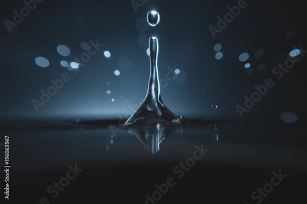 Obraz Water drop with water splashes
