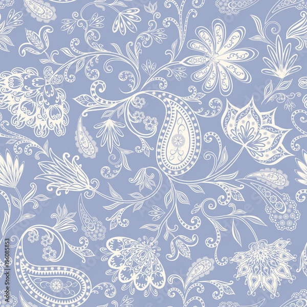 Fototapeta Seamless pattern in ethnic traditional style.