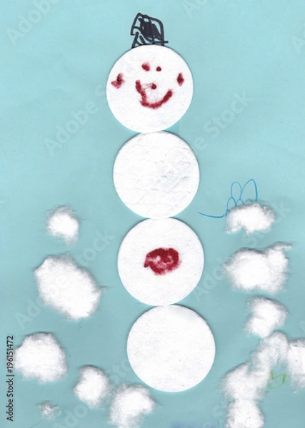 Obraz Ein gebastelter Schneemann