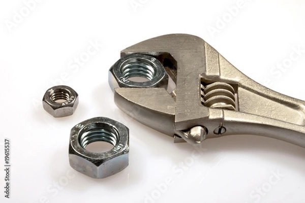 Obraz Wrench and chrome Nut