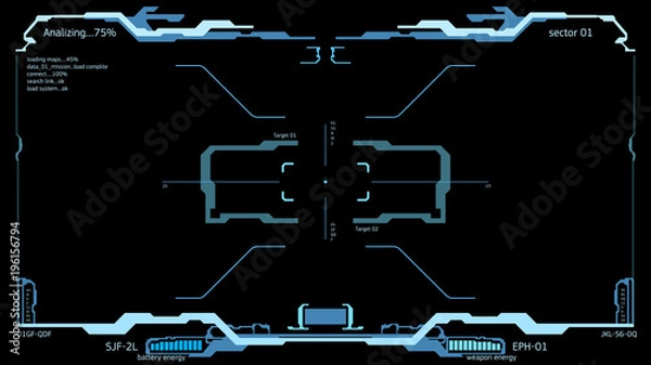 Fototapeta The interface of the future. HUD interface.