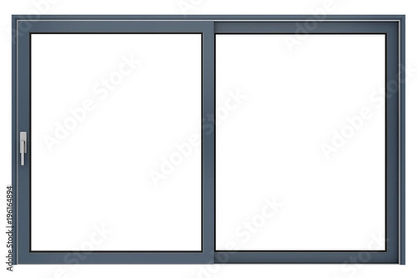 Fototapeta metallic window isolated on white background