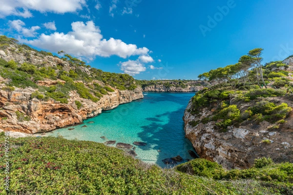 Obraz Es calo des Moro beautiful beach Clasified as one of the best beaches in the world. Located in Santanyi, Majorca, Balearic Islands, Spain.