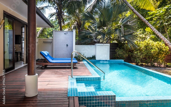 Obraz Private terrace and swimming pool