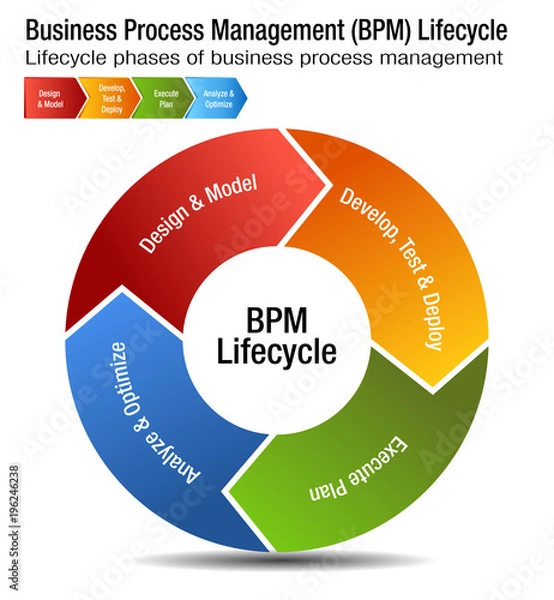 Fototapeta Business Process Management Lifecycle BPM Chart