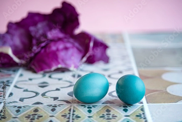 Fototapeta Easter eggs. Easter decoration.