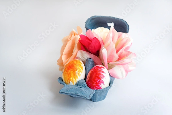 Fototapeta Easter eggs. Easter decoration.