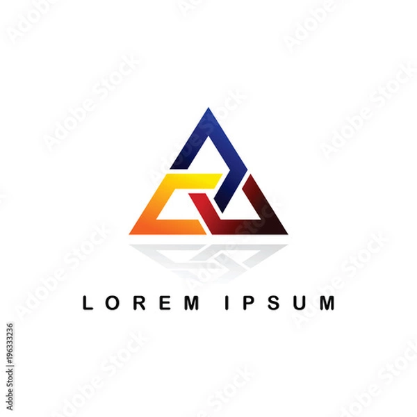 Obraz overlaping triangle logo logotype vector art