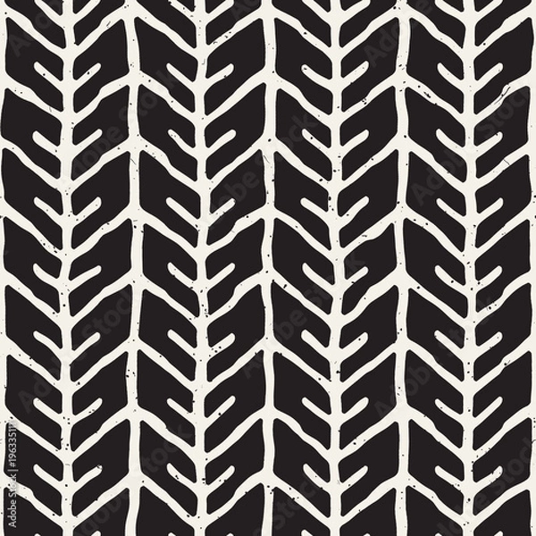 Obraz Simple ink geometric pattern. Monochrome black and white strokes background. Hand drawn texture for your design
