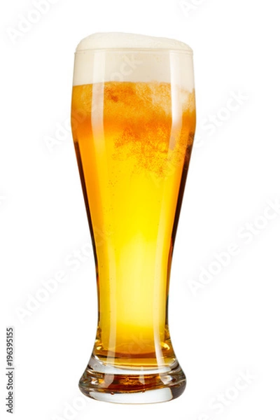 Obraz glass of beer isolated on white background.