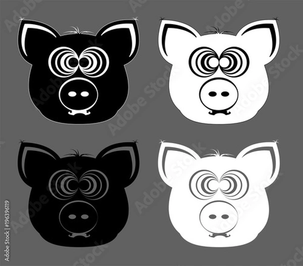 Fototapeta Crazed pig's head