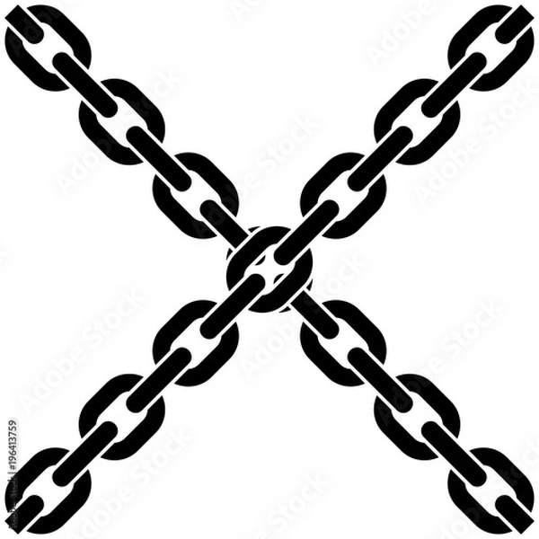 Fototapeta Two crossed chains