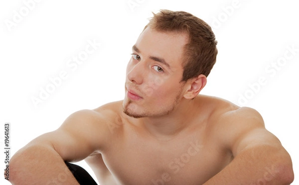 Obraz young sportsman with a bare torso