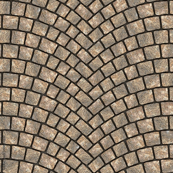 Fototapeta Arched cobblestone pavement texture 035