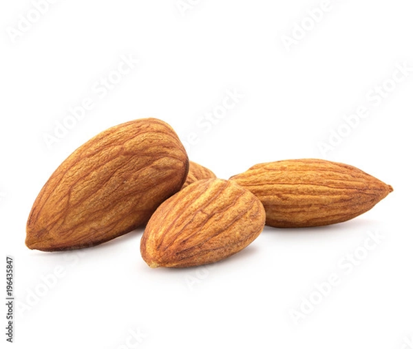 Fototapeta almonds isolated on a white background.