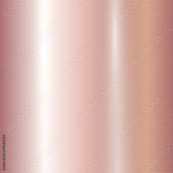 Fototapeta Metaliczny gradient z różowozłotą teksturą z paskami i jasnymi refleksami. Ilustracji wektorowych