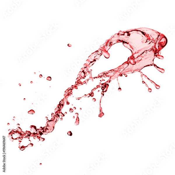 Fototapeta Red splash on a white