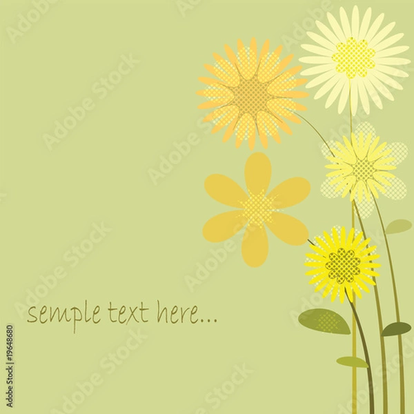 Obraz yellow flowers with text