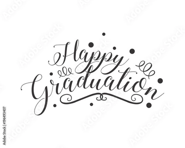 Fototapeta happy graduation typography typographic creative writing text image 3