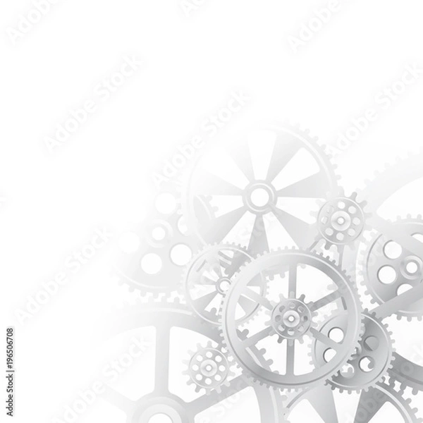 Obraz white gears 02