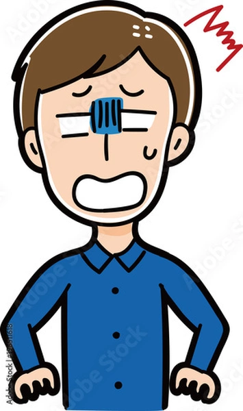 Fototapeta ショックを受ける男性のイラスト