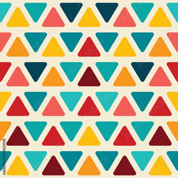 Fototapeta Seamless abstract pattern with colorful triangles