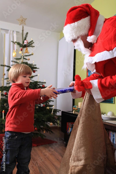 Obraz Weihnachtsmann und Kind