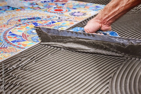 Obraz Laying floor ceramic tile