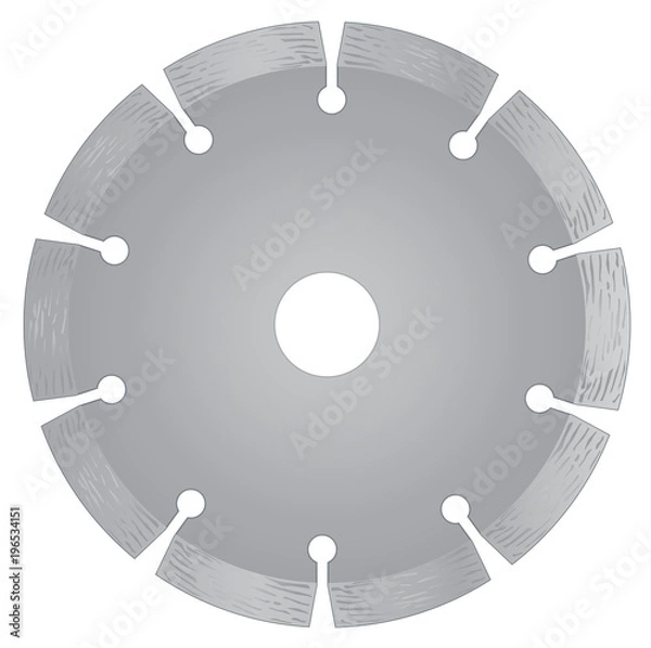 Fototapeta Cutting disk with diamonds - Diamond disc for concrete on the white background vector eps 10