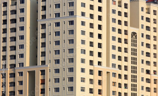 Obraz Close up shot of tall apartment building