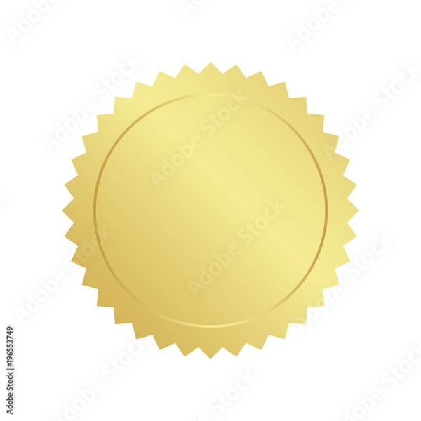 Obraz Realistic gold seal vector.