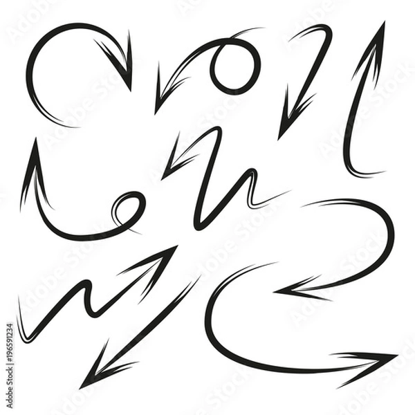 Fototapeta brush line arrows