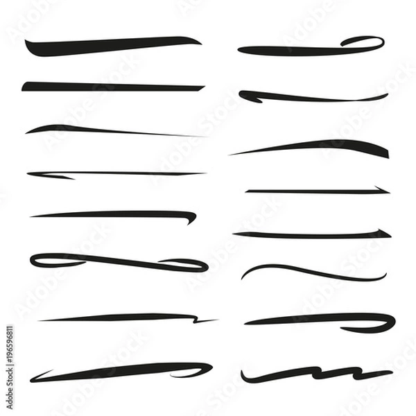 Fototapeta hand lettering underlines lines