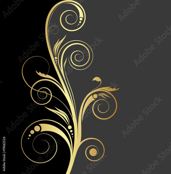 Obraz black and gold background for design