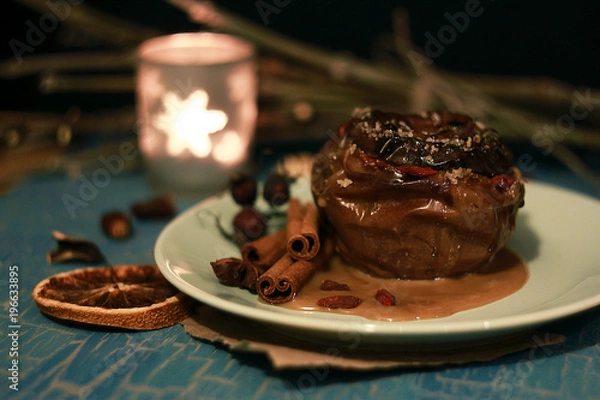 Obraz baked apple.still-life