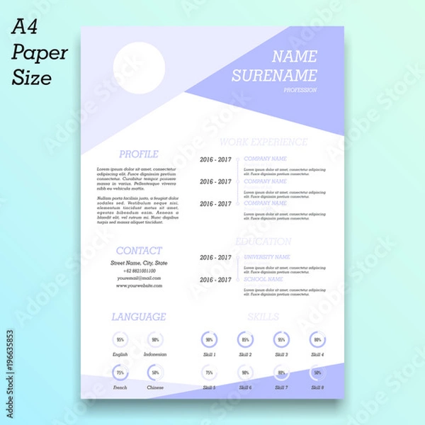 Obraz Abstract Resume Template