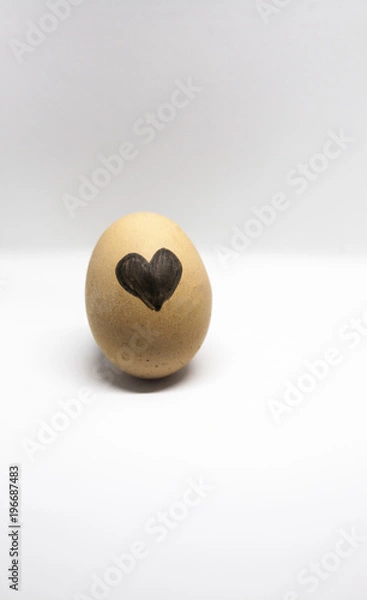 Obraz heart written on the egg on the light background