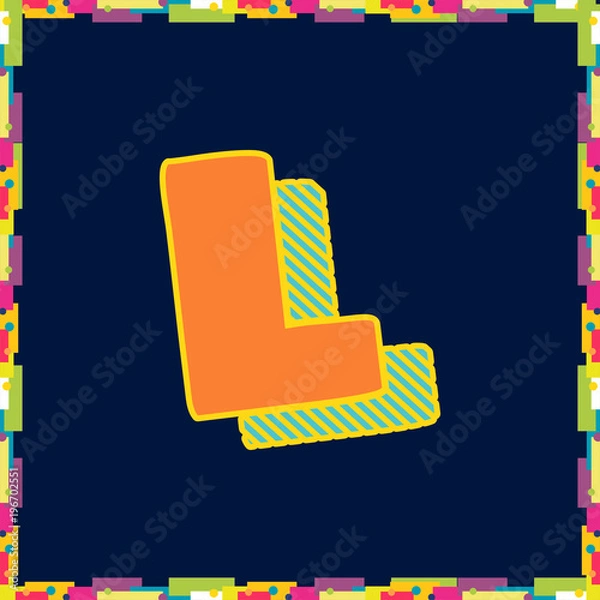 Fototapeta Alphabet design  handcrafted vector collection