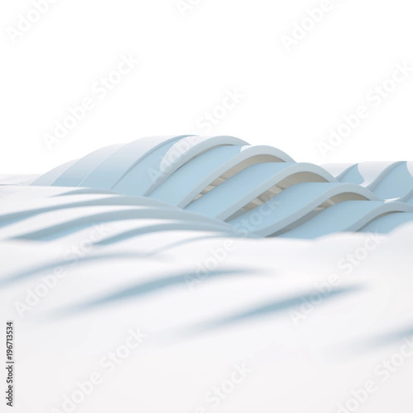 Obraz Wavy 3D ribbons form abstract terrain background