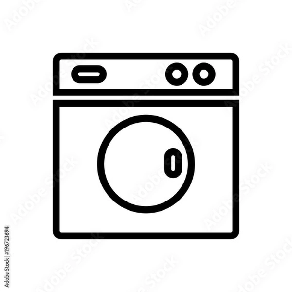 Fototapeta washing machine outlined vector icon
