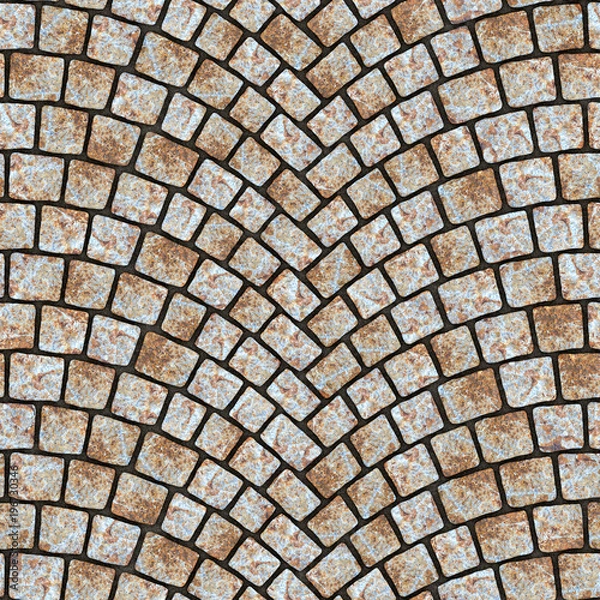 Fototapeta Arched cobblestone pavement texture 050