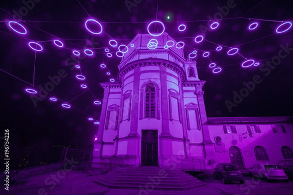 Obraz Monte dei Cappuccini with christmas lights, Turin