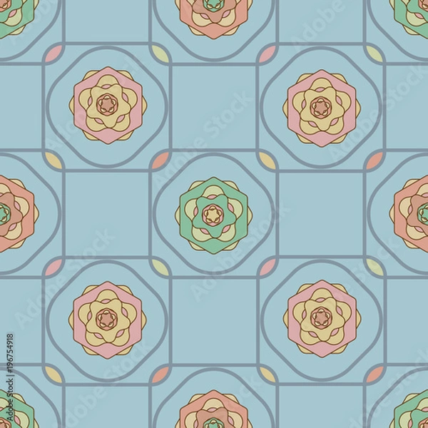 Obraz Pastel Lovers / Blue Sailor Star / Seamless Pattern