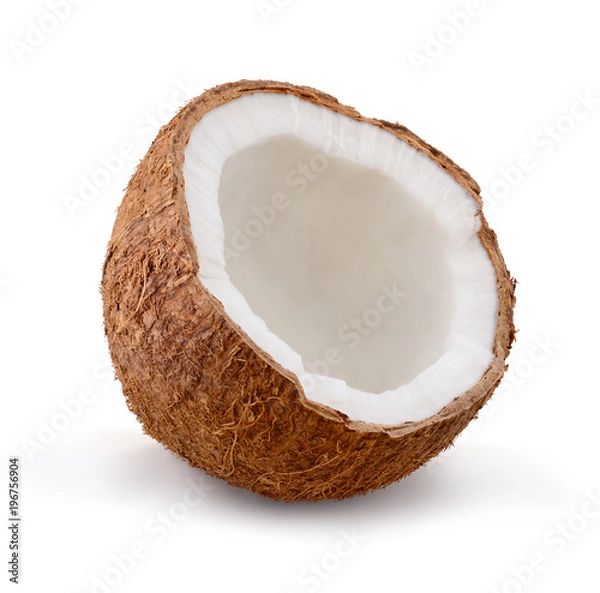 Fototapeta Coconut isolated on white background. Half