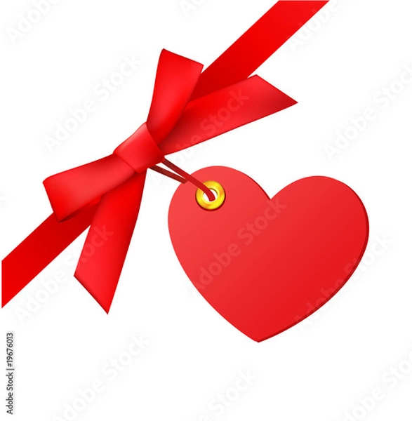 Obraz bow with heart tag