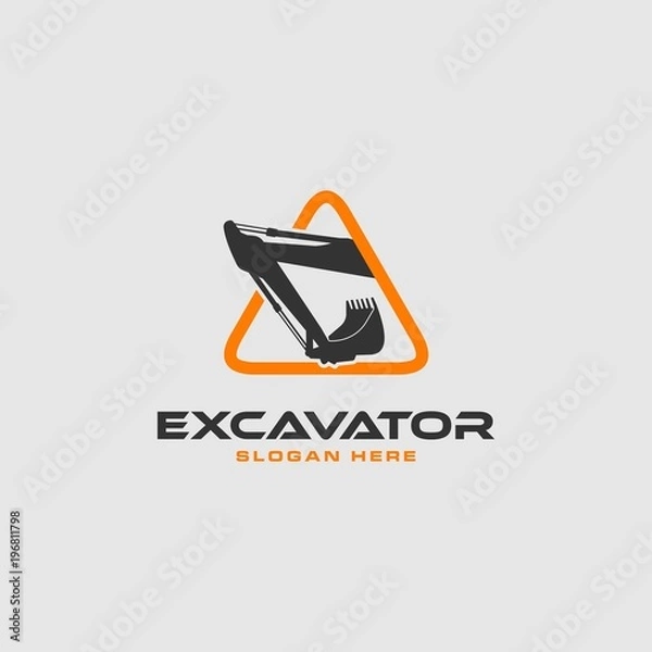 Obraz Excavator Vector Logo Template. construction, vector illustration
